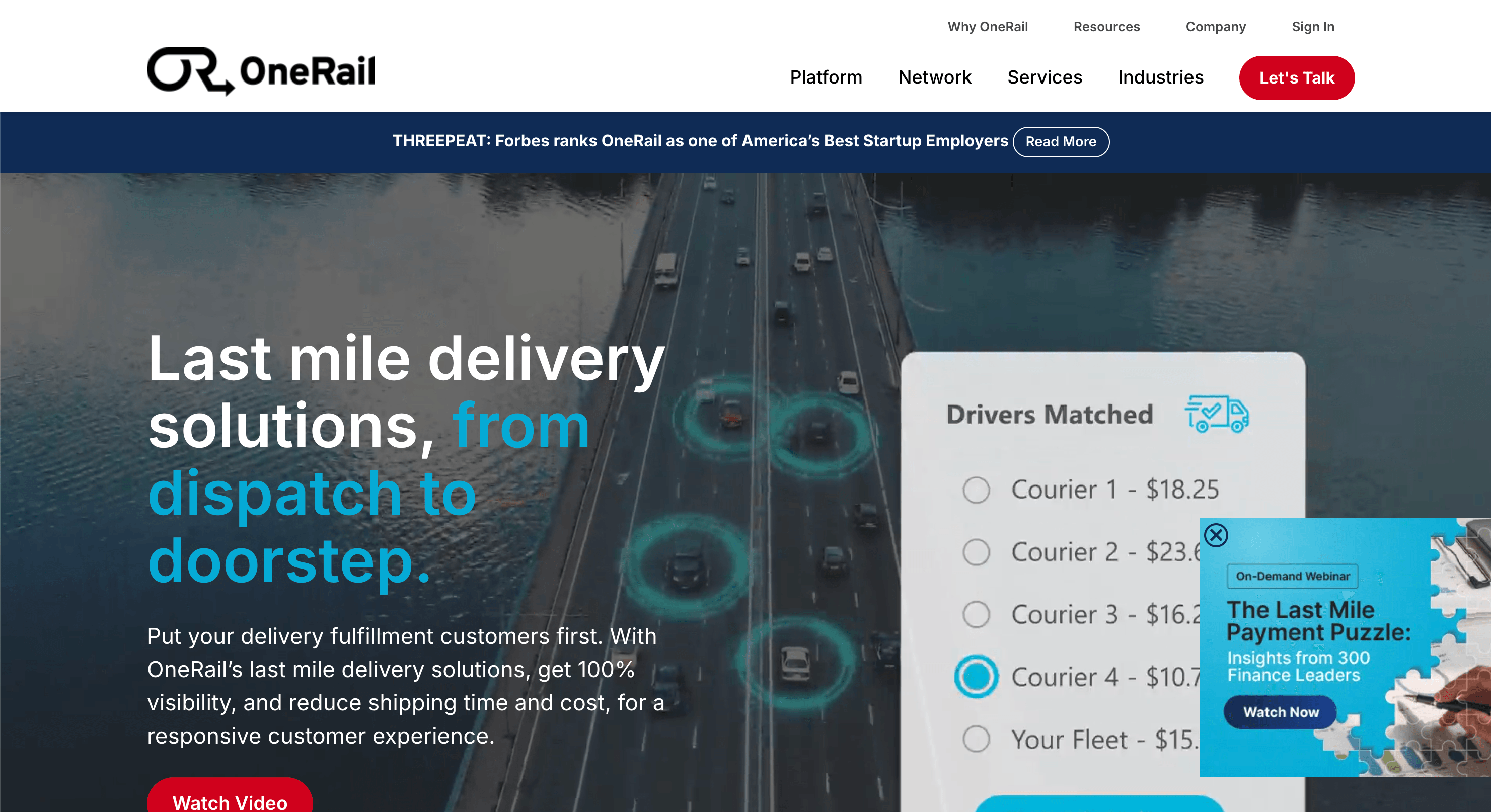 Logistics Platform - OneRail project preview